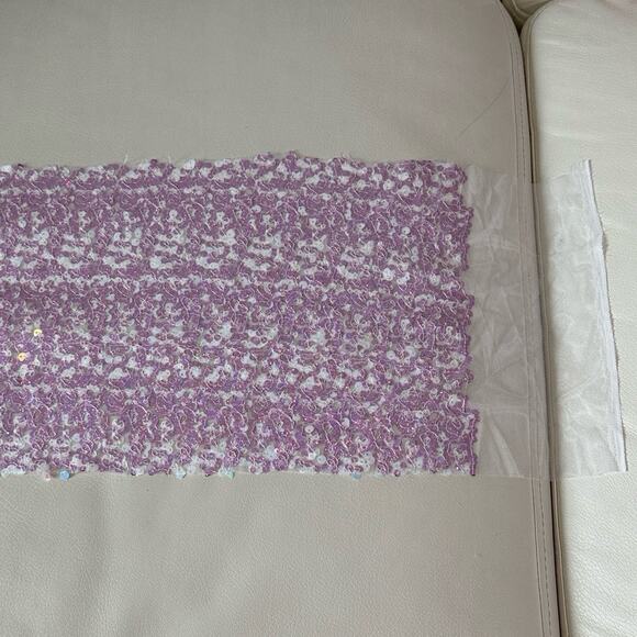 Pink & Blue Sequin Sewing Fabric - Picture 5 of 5